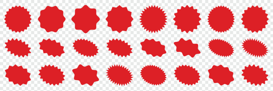 starbursts sale badge blank sticker price tag discount label promo button empty special offer sign retail marketing element isolated flat design templates shape graphic bundle. starburst shape tags. 