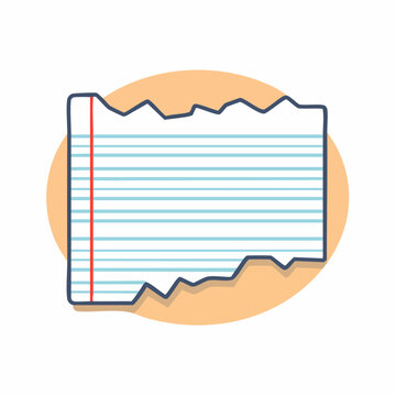Torn Lined Paper with Red Margin