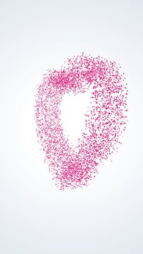Vertical Particle Heart on Soft White Background 4K Loop