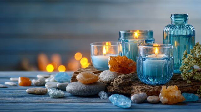 Calming Color Therapy Session with Bokeh Candles and Crystals