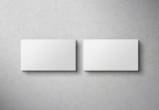 Minimalist business card on concrete textured background Mockup. 3D rendering