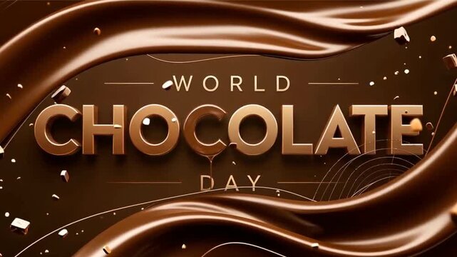 World Chocolate Day banner with melted chocolate line art