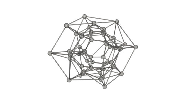 A complex network of interconnected nodes and lines forming a geometric structure