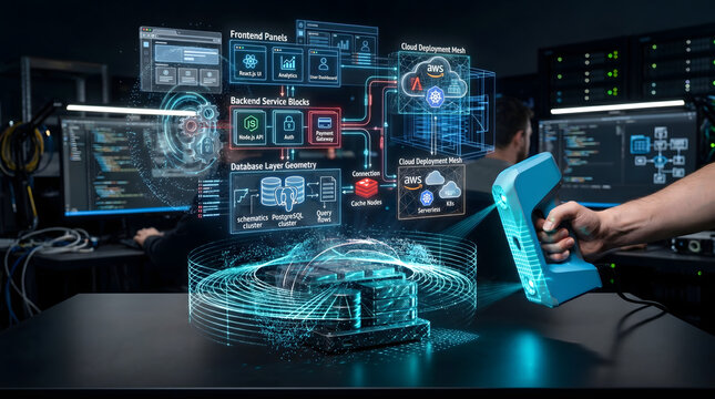 Full stack web development visualized with augmented reality