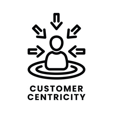 customer centricity icon isolated on white background