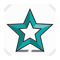 Obraz premium Turquoise Star Vector Graphic
