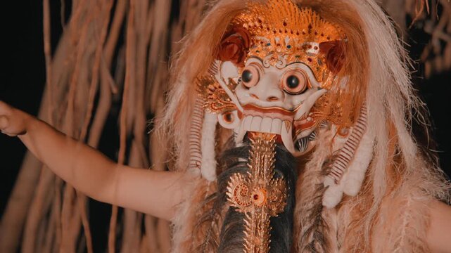 Rangda Witch Reaching Out to Attack
