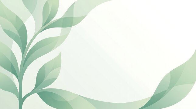 A serene presentation background features a professional leaf design for a financial corporate setting.