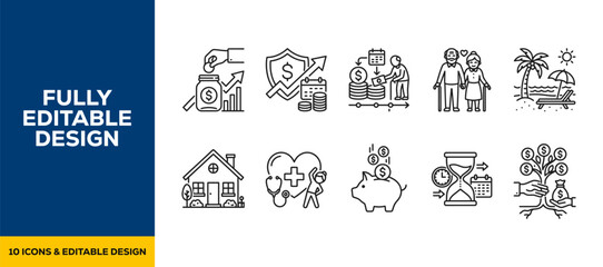 Naklejka premium Sustainable home and real estate nature flat vector icon bundle illustration design for eco friendly living and property