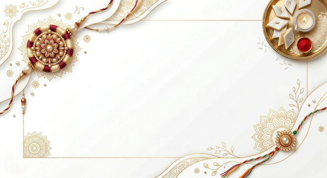Indian traditional Raksha Bandhan or rakhi festive card background.