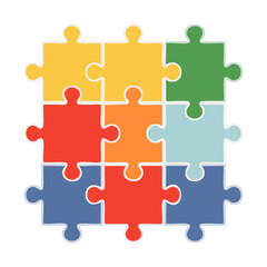Fototapeta premium Colorful Puzzle Pieces Flat Design