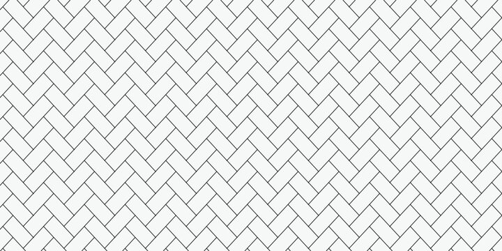 Herringbone floor. Seamless tile pattern. Herring bone texture. Linear cladding surface. Ceramic zigzag print. Paving banner. Scandinavian subway panel. Classic tessellation grid. eps 10