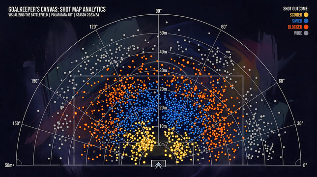 Sports analytics computer simulation interface screen displaying pitch full tracking charts heatmaps metrics player