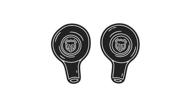 Black and White Car Gear Knob Illustration.