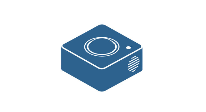 Blue Modern Portable Projector Illustration.