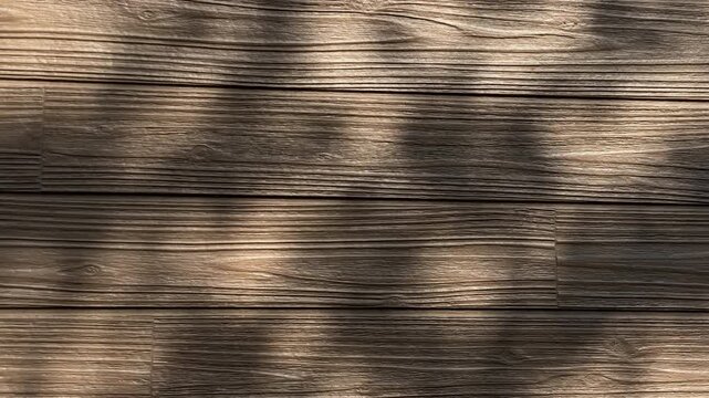 Dappled Leaf Shadows on Horizontal Wood Panel Background