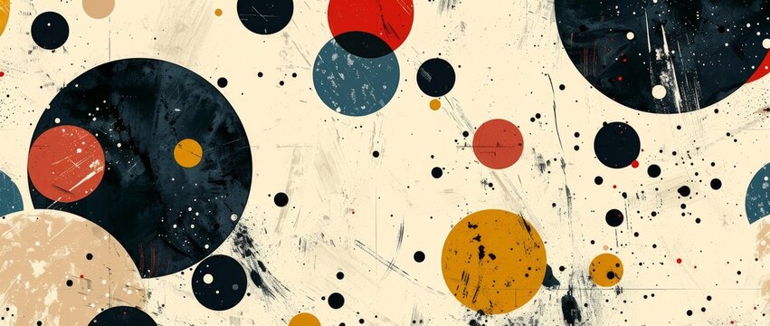 Colorful circles on a textured background with a mix of shades and patterns during daylight hours