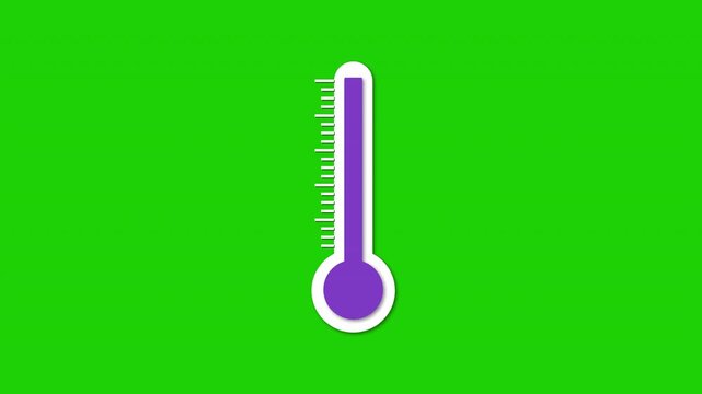 Thermometer Temperature Increase and Decrease Animation Green Screen 4K