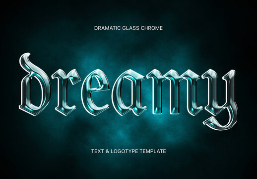Dramatic Glass Text Effect &ndash; Chrome Typography for Logo, Poster & Branding (PSD)