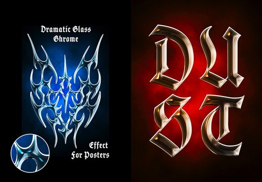 Dramatic Glass Text Effect &ndash; Chromatic Typography for Logo, Poster & Branding (PSD)