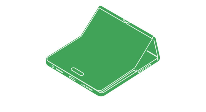 Green Cardboard Box with Open Flap.