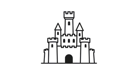 Obraz premium Sand castle illustration for summer vacation.