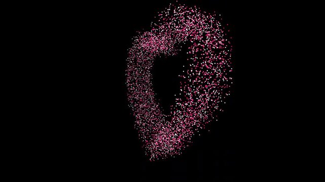 3D Particle Heart Loop with Alpha Channel Transparent Background 4K