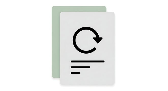 Document refresh icon with circular arrow and lines modern flat design