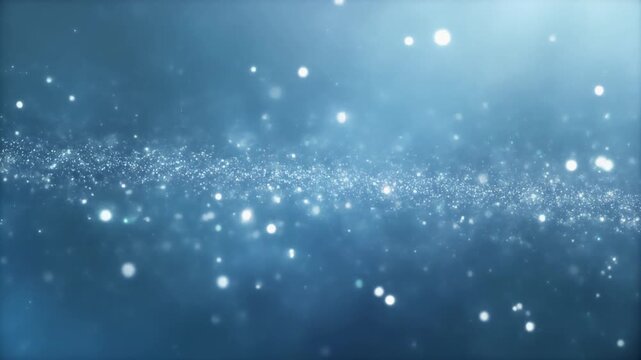 A mesmerizing abstract backdrop of sparkling lights and dust particles gently drifting in a blue ethereal cosmic atmosphere, creating a sense of wonder and infinity