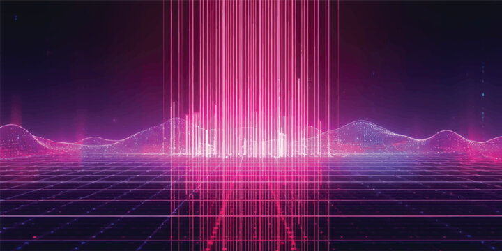 Abstract blue digital background with binary code glowing lines wave aurora technology pattern illustration vibrant digital space glow wallpaper
