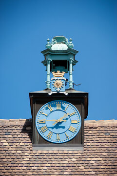 Ornate Blue Clock Tower