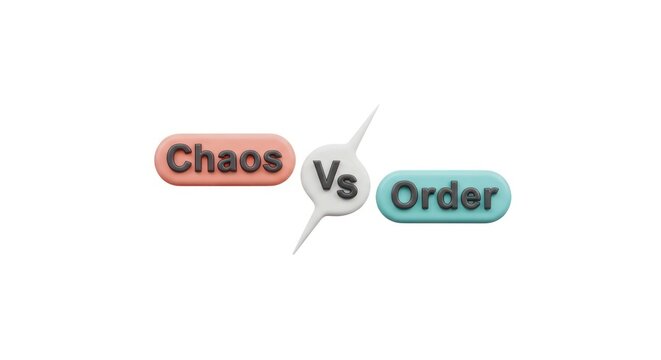 Chaos versus Order Concept Illustration.