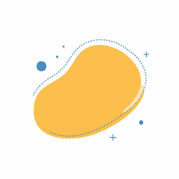 Abstract Organic Shape with Dotted Border and Geometric Elements