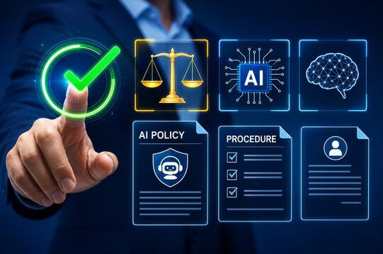 ISO IEC 42001 AI Management System with Business Professional and Compliance Framework Concept
