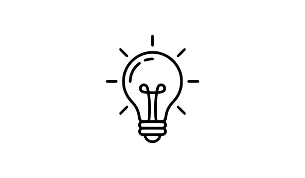 Idea Light Bulb Line Icon Creative Thinking Vector Illustration