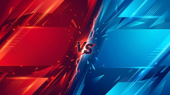 Championship match template with dynamic versus text and electric lightning effect