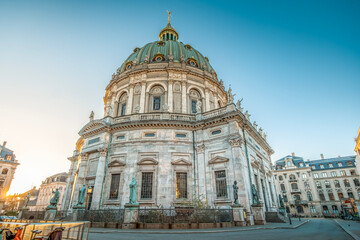 Obraz premium Frederik's Church (Marmorkirken) Marble Church Dome, Baroque Architecture, Lutheran Cathedral, Copenhagen