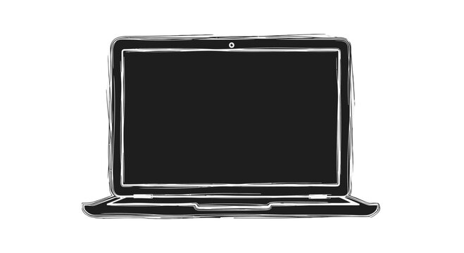 Modern Laptop Computer with Blank Screen.