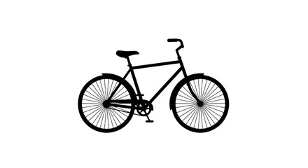 Fototapeta premium Black Bicycle with Spoke Wheels.
