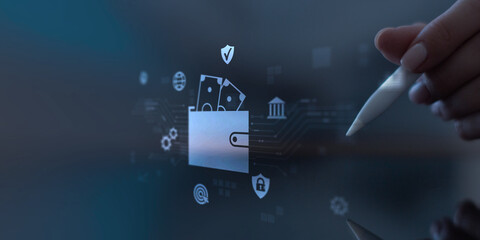 Fototapeta premium Digital Wallet for Secure Financial Transactions and Personal Finance Management