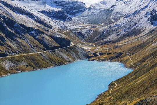 Moiry reservoir, near Grimentz, Val d'Anniviers, Valais Alps, Canton Valais, Switzerland