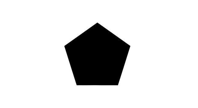 Black Silhouette of a Pentagon Shape.