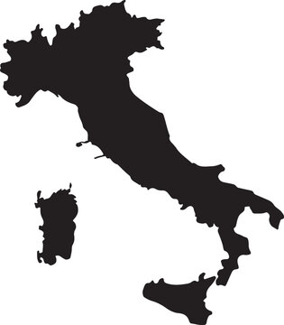 italy map isolated silhouette