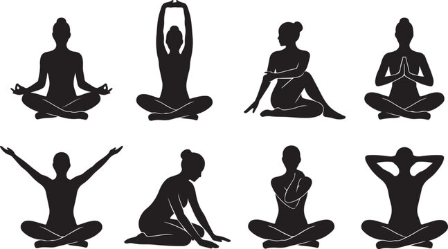 Meditation silhouettes