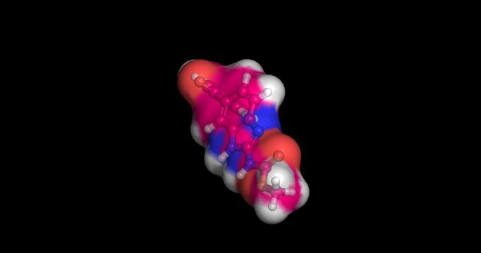 Mebendazole, anthelmintic microtubule inhibitor for parasitic worm infections, 3D molecule spinning, 4K