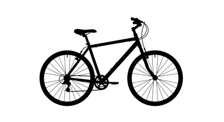 Fototapeta premium Black Bicycle Illustration on White Background.
