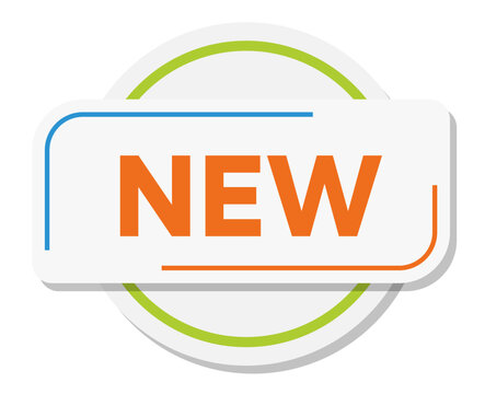 Modern new product badge for launches, featured items and retail promotions. Customizable vector label designed for ecommerce websites, mobile apps, catalogs, packaging and marketing campaigns.