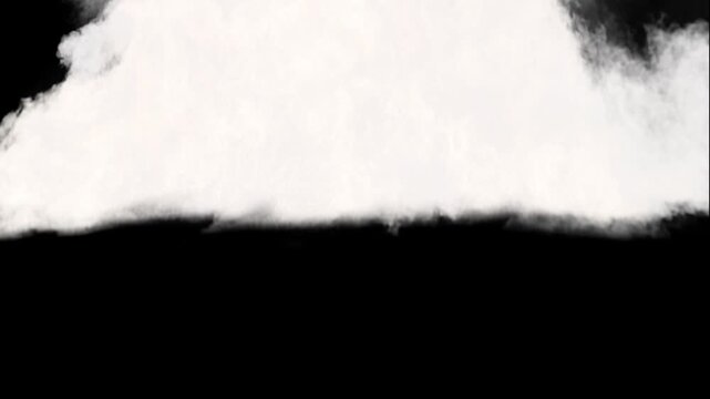 Realistic white smoke rising from surface isolated on black. Floor Steam Overlay Isolated on Black. 3d render