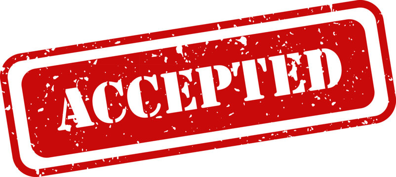 Red accepted stamp on white background