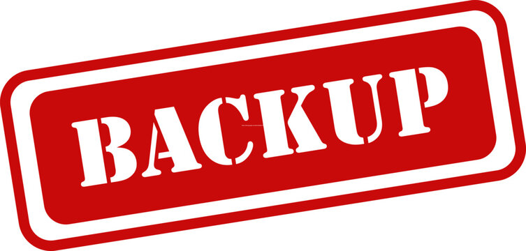 Red backup stamp logo for data protection and recovery